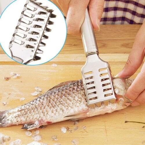 20cm*3.5cm Multifunction Stainless Steel Fish Tool Easy To Fish Scale Scraper Plane Fish Cleaner +fish Knif Kitchen Tools