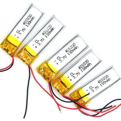 5PCS 3.7V 130 mAh 401030 Li-Polymer Rechargeable Battery Li Po ion for GPS Bluetooth MP3 MP4 041030