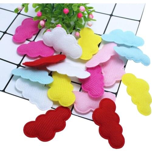 50Pcs 4.5*2.5cm Colored Clouds Soft Clothing Patches DIY Needlework Scrapbooking Applique Baby Hats Accessories