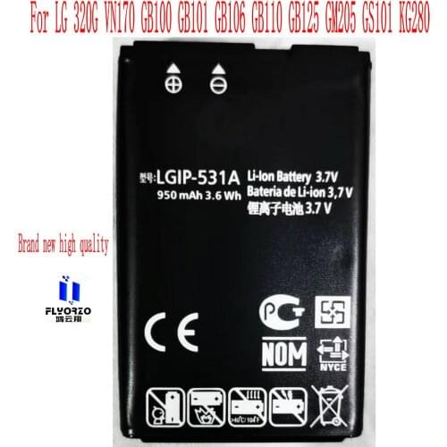 Brand new High Quality 950mAh LGIP-531A Battery For LG 320G VN170 GB100 GB101 GB106 GB110 GB125 GM205 GS101 KG280 Mobile Phone