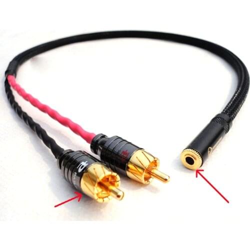Audio cable of 3.5mm socket to RCA plug cable aux to rca plug cable audio amplifier wire