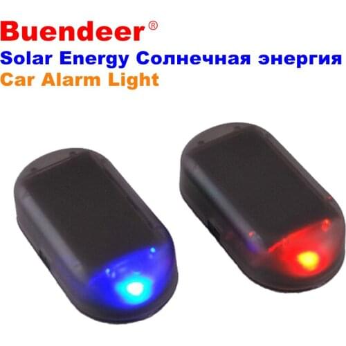 Buendeer Solar Energy Car LED Alarm Light night Warning Flash Signal for Car Safety Security System Anti-Theft Lamp Car Styling