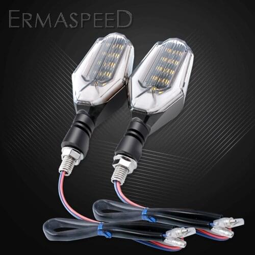 Double Color Motorcycle LED Indicators Flasher Light Pair Amber Turn Signal for E-Bike Scooter Motocross Motorbike Accessories