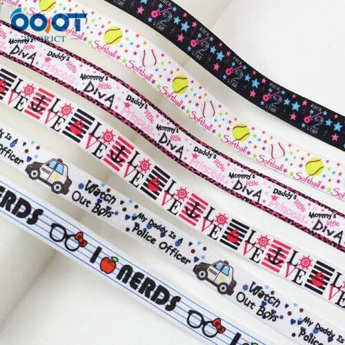E-20421-649,10yards 5/8'' cartoon Ribbon Elastic Foldover Elastics Stretch Hair Ties Headbands for Baby Girls Hair Bow