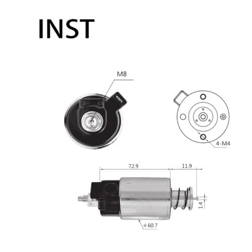 ELECTROMAGNETIC SWTICH SOLENOID FOR 12V 0.9KW 53400-1360 53400-1361 2136A 4801852AB RL801852AB STN7210BA STN7210WA