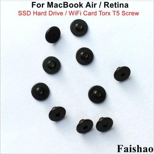Faishao New SSD Hard Drive / WiFi Card Torx T5 Screw For Apple Macbook Air / Retina A1369 A1370 A1465 A1466 A1398 A1425 A1502
