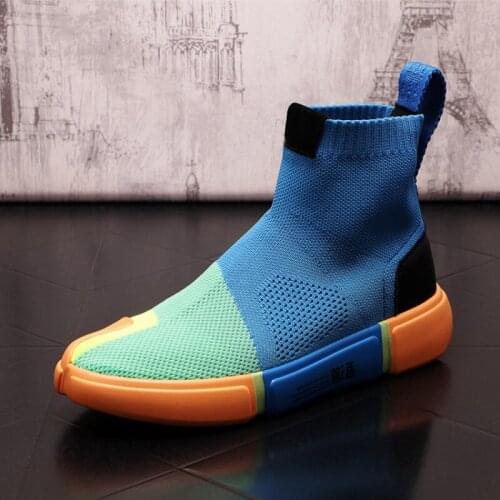 Stephoes Men Fashion Casual Stretch Sock Boots Male Spring Summer Autumn Personality Color Matching Breathable Leisure Sneakers
