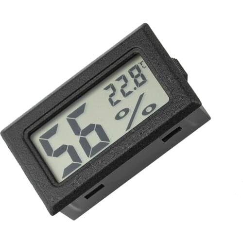 Mini Black Digital LCD Temperature Humidity Indoor Room Humidity Meter Thermometer Hygrometer Temperature Sensor Humidity