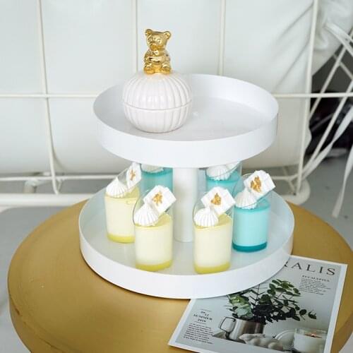 Fashion white/green double tier round storage trays decorative tray serving platter jewelry plate makeup organizer FT048