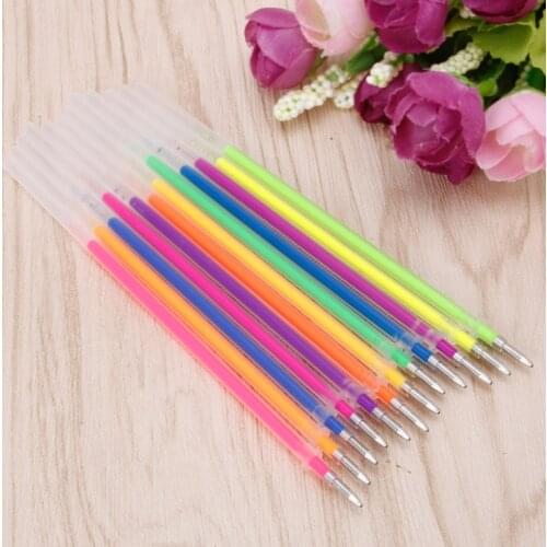 12Pcs Gel Ink Pen Refills 12 Colors 0.38mm Marker Stationery School Supplies