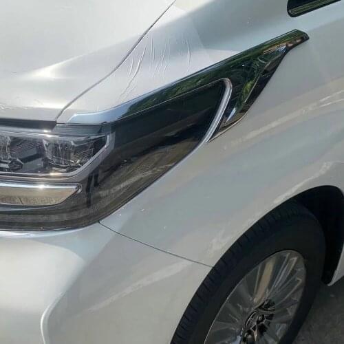 For Toyota Alphard Vellfire AH30 2016-2019 ABS Chrome Front Headlight lamp strip cover Trim Headlight Eyelid Cover Sticker Trim
