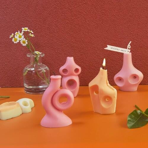 New Silicone Candle Mold DIY Scented Candle Silicone Mold Geometric Bottle Candle Mold Plaster Craft Decoration Mold Molds