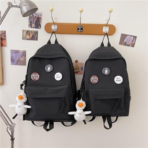 Solid Color Womens Backpack Fashion School Bags For Girls Boys Large Capacity Mens Backpacks Travel School Backpack