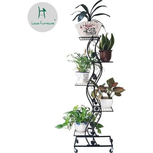 Louis Fashion Plant Shelves Multilayer Flower Shelf Living Room Creative Thicker Pot Shelf with Fleshy Orchid