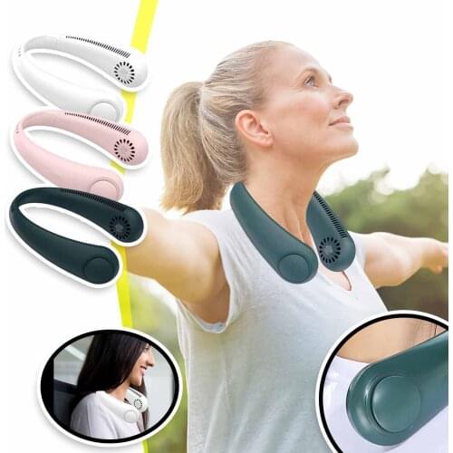 Portable Hands Free Neck Fan 360° Lazy Neckband Fan Usb Rechargeable Hanging Personal Fan 3 Wind Speeds Running Gym Outdoor#G4