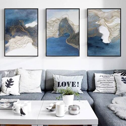 Simple Modern Creative Abstract New Chinese Zen Line Canvas Painting Light Luxury High End LivingRoom DiningRoom Wall Art Poster