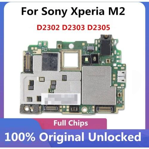 Unlocked Motherboard For Sony Xperia M2 D2302 D2303 D2305 Full Working Mainboard With Chips Logic Board For Sony Xperia M2