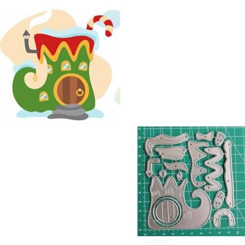 Christmas Elves House Metal Cutting Dies Fustelle Metalliche Per Scrapbooking Photo Layering Die for brithday card made