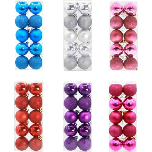 10PCS Christmas Ball Glitter Matte Shiny Ball Ornament Xmas Tree Decoration Party DIY Decoration Supplies For Festival