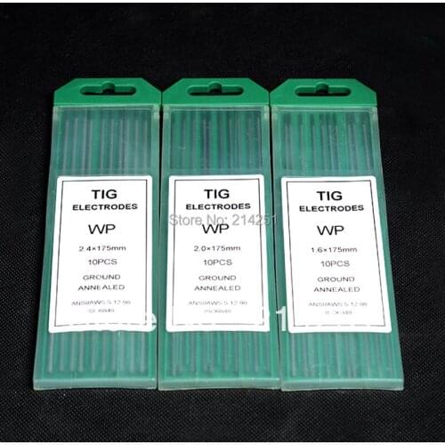 Wp20 Pure Tungsten Tig Welding Electrode WP 3/32"*7"/ 2.4*175mm*10pcs(1box)suitable for Aluminum Welding