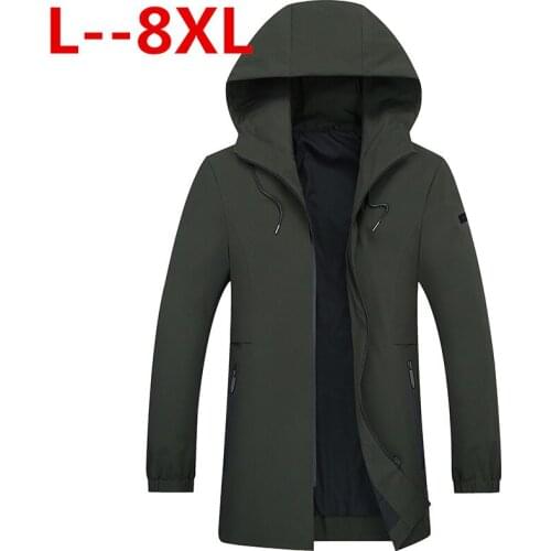 Plus 10XL 9XL 8XL 6XL new long trench coat mens brand clothing casual fashion long jackets coat men quality hooded trench male