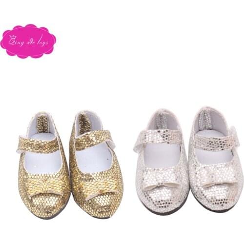 Doll shoes fashionable shiny pointed shoes 2 color dress shoes fit 16 inch Girl dolls and 14.5-inch Girl doll accessories r28