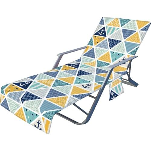 Universal Beach Bed Chair Cover Fashion Pool Sun Lounger Decoration Seat Protector Case With Side Storage Pocket Summer Outdoor