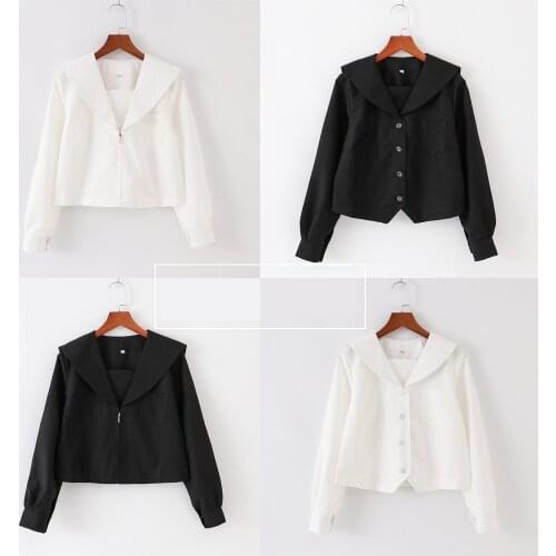 Japanese Student JK Uniform Sailor Suit Girls Pocket Kansai Collar Kanto Collar Sapporo Collar Nagoya Collar Long-sleeved Shirt