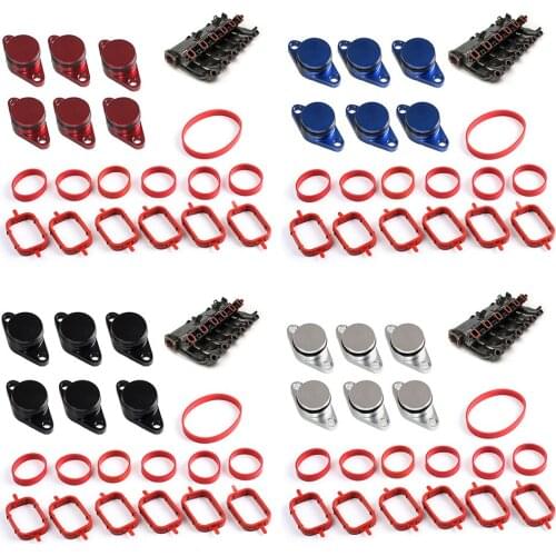 1 Set Aluminum 22mm Car Auto Engine Intake Diesel Swirl Flap Blanks Removal Repair Kit with Manifold Gaskets for BMW E60/E61/E91