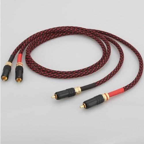 1 Pair HI-End Pure copper RCA To RCA Audio Cable RCA Interconnect cable Hifi Audio RCA Signal Cable