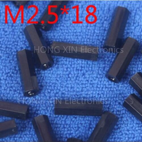 M2.5*18 1pcs Black nylon Standoff Spacer Standard M2.5 Female-Female 18mm Plastic Standoff Kit Repair parts High Quality