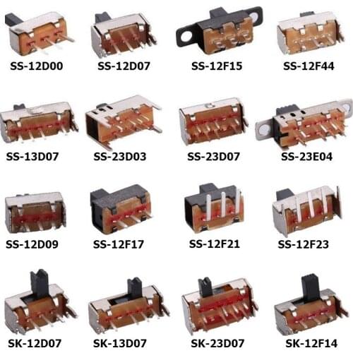 10PCS Toggle Switch Sliding Gear Fluctuation Band 2/3 Single and Double Row Direct Plug Horizontal Small Miniature Power Supply