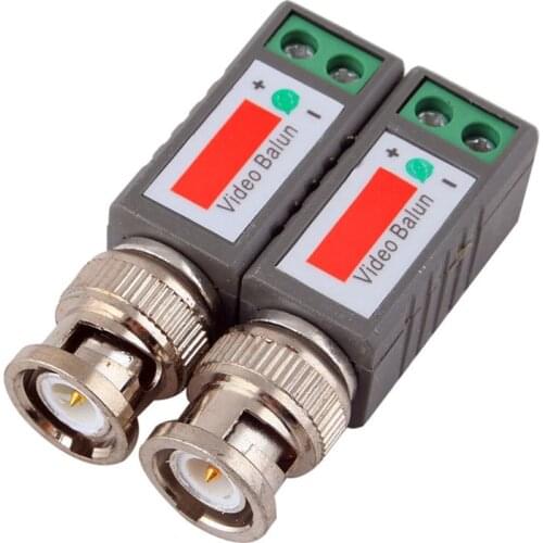 2X Coax CAT5 Camera CCTV Passive BNC Video Balun to UTP Transceiver Connector #45312