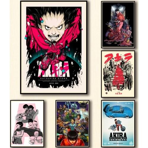 44 Designs Anime Akira Whitepaper Poster Artwork Homedecal Fancy Wall Sticker for Coffee House Bar