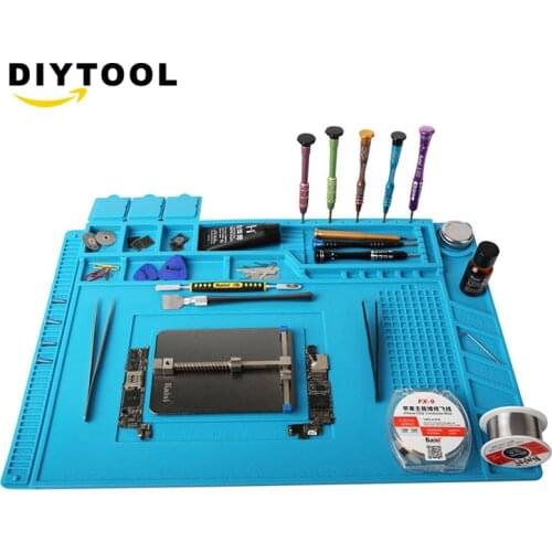 ESD Heat Insulation Working Mat Heat-resistant Soldering Station Iron Phone PC Repair Insulation Silicone Pad Platform