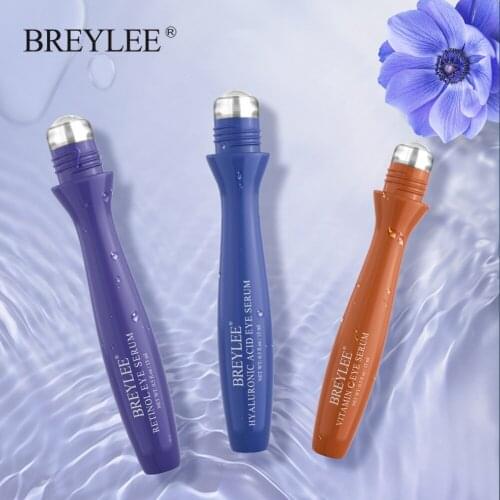 BREYLEE Hyaluronic Acid Vitamin C Retinol Eye Serum Roller Moisturizing Remove Dark Circles Fine Lines Anti-Aging Eyes Skin Care