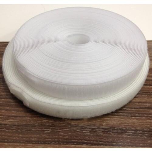 White 1 Meter Length 20mm Width Tapes Hook + Loop Heavy Duty Tape Adhesive Fastener Tape