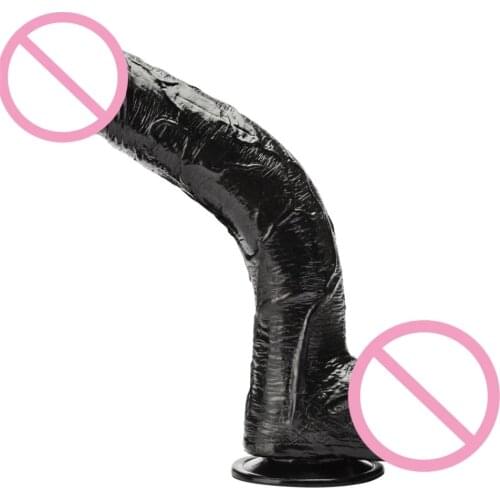 Black Giant Dildo Huge Thick Dildos Suction Cup Long Dong High Quality Suck Penis For Vagina Penis Lesbian Masturbation (30CM)