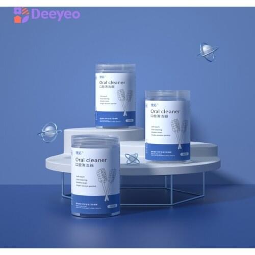 Deyo Baby Deciduous Toothbrush Disposable Tongue Cleaner Gauze Toothbrush Infant Oral Cleaning Stick Dental Care 30pcs*3packs