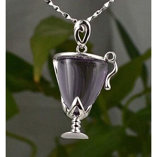Guarantee Plain 925 Sterling Silver, Red Wine Cup Crystal pendant, 30 mm, 4.2 g, PE36137