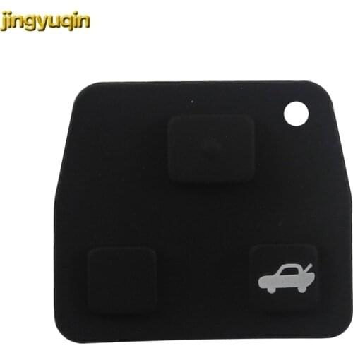 Jingyuqin 10pieces/lot for Toyota remote key pad silicone rubber pad 3 Buttons Car Remote Entry Key Fob Black Rubber Pad