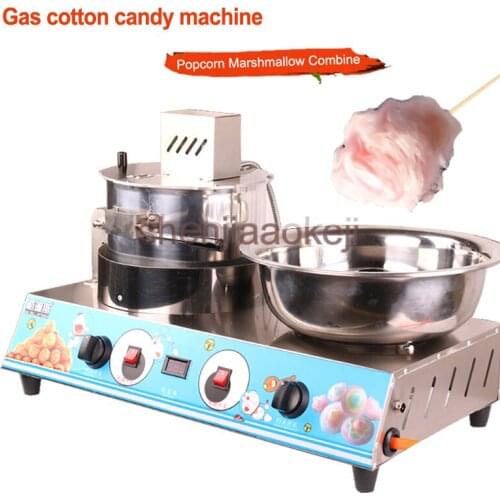 HX-PM07 stainless steel commercial electric gas mobile popcorn cotton candy Combine machine Popcorn machine cotton candy machine