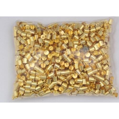 50pcs/lot Gold/Rhodium Color Necklace Clasps End Caps Fit 3.5/4.5/5.5/6.5/7.5/8.5mm Leather Cord Connectors For DIY Jewelry