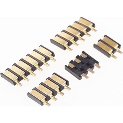 20 pcs Spring Compression Contact 2.5 mm Pitch 2 3 4 5 6 Pin Female Connector Surface Mount Battery Connectors Reflow Solder PCB