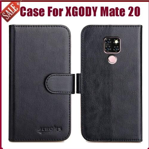 Hot! XGODY Mate 20 Case 6.26" 6 Colors Flip Soft Leather Phone Wallet Cover For XGODY Mate 20 Case Stand Function Card Slots