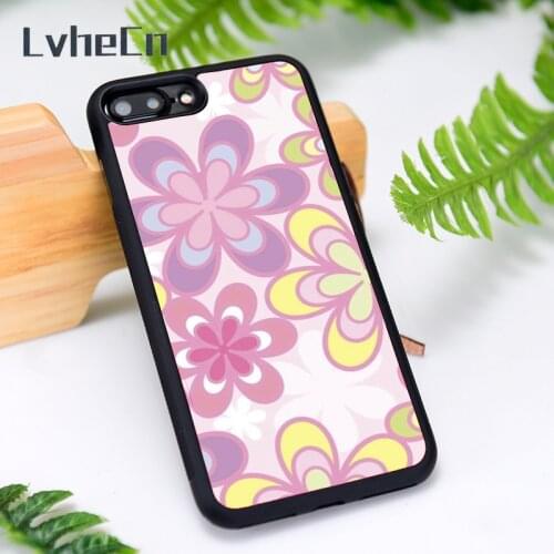 LvheCn Silicone Rubber Phone Case Cover for iPhone 6 6S 7 8 Plus X XS XR 11 12 Mini Pro Max Funky Flower