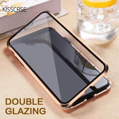 KISSCASE Magnetic Glass Case For Samsung s10 Cover Note10 Note10 Plus S8 Cases For Samsung S9 Note9 Note8 S9 Plus s8 plus Fundas