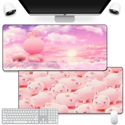 Cute Pig Mouse Pad Comtuper DeskMat Large XXL Mousepad Kawaii Pink Gaming Accessoroes Laptop Gamer Keyboard Waterproof MausMat