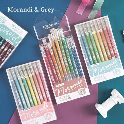 MINKYS Vintage 9PCS Large Capacity Molandi Colored Highlighter Pen DIY Art Graffiti Drawing Pen Kawaii School Office Stationery