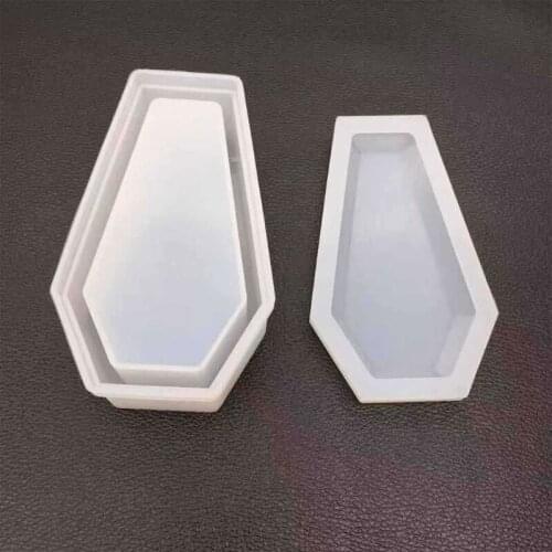 2021 New Resin Crystal Epoxy Mold Coffin Trinket Box Silicone Mould Container Making Tool